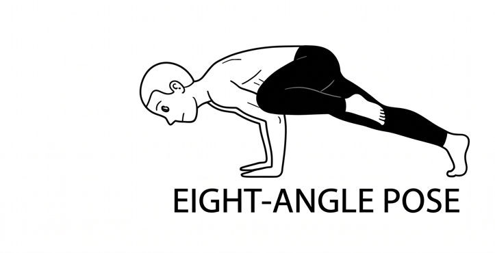 Visual sketch of Eight-Angle Pose (Astavakrasana)
